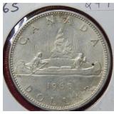 1965 Canada Silver Dollar Coin