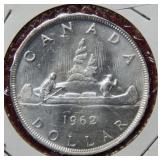 1962 Canada Silver Dollar Coin