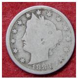 1883 Shield Nickel with Cents