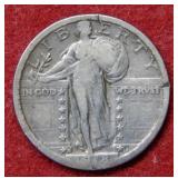 1918 S Standing Liberty Quarter
