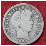 1900 S Barber Silver Dime