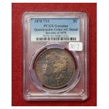 1878 Morgan Silver Dollar 7 TF PCGS Genuine