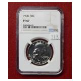 1958 Franklin Silver Half NGC PF 67
