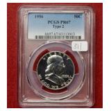 1956 Franklin Silver Half Type II PCGS PR67