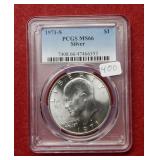 1971 S Eisenhower Silver Dollar PCGS MS66