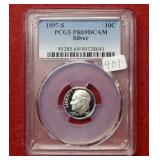 1997 S Roosevelt Silver Dime PCGS PR69 DCAM