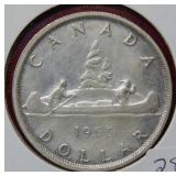 1955 Canada Silver Dollar Coin