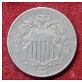 1866 Shield Nickel with Rays