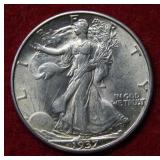 1937 D Walking Liberty Silver Half Dollar Coin