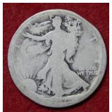1917 D OBV Walking Liberty Silver Half Dollar Coin