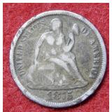 1875 Seated Liberty Silver Dime - Love Token