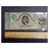 1862 $5 Virginia Treasury Note