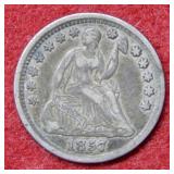 1857 Seated Liberty Silver Half Dime