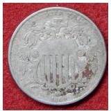 1866 Shield Nickel with Rays