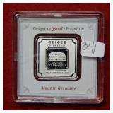 10 Gram Fine Silver .999 Geiger Bar