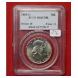 1954 D Franklin Silver Half PCGS MS65 FBL