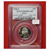 1998 S Washington Silver Quarter PCGS PR69 DCAM