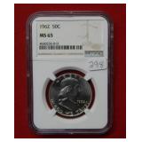 1962 Franklin Silver Half NGC MS65