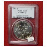 1944 D World Cup $1 PCGS MS69