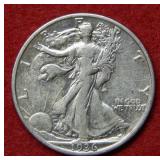 1936 S Walking Liberty Silver Half Dollar