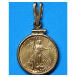 1/10 oz Gold Eagle in 1/20KT Gold Filled Bezel