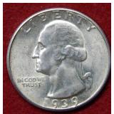 1939 D Washington Silver Quarter