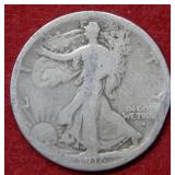 1916 S Walking Liberty Silver Half - rim nick