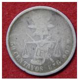 1877 Mexico 50 Centavos