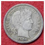 1906 S Barber Silver Dime
