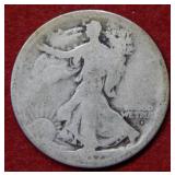 1917 D OBV Walking Liberty Silver Half Dollar