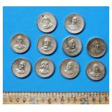 (10) Miniature Silver President Medals