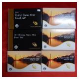(6) US Proof Sets - 2011 to 2014