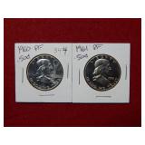 1960 & 1961 Silver Proof Franklin Half Dollars