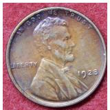 1928 Lincoln Wheat Cent - Red & Brown