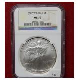 2007 W Silver Eagle 1oz NGC MS70