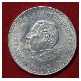 1957 Mexico 5 Peso Constitution Coin