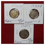 1926-1928 D - 1929 S Buffalo Nickels