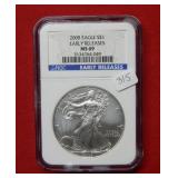 2008 Silver Eagle NGC MS69 - Early Releases