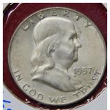 1957 D Franklin Silver Half