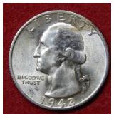 1942 S Washington Silver Quarter