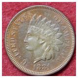 1881 Indian Head Cent - Red & Brown