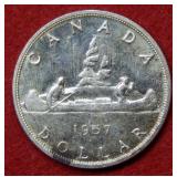 1957 Canada Silver Dollar Coin