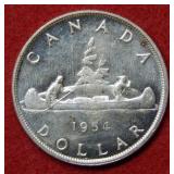 1954 Canada Silver Dollar