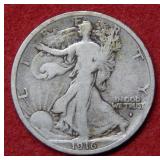 1916 S Walking Liberty Silver Half Dollar Coin