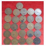 (26) Australia Large Pennies - assorted dates