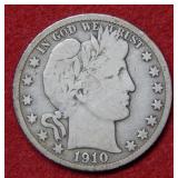 1910 S Barber Silver Half