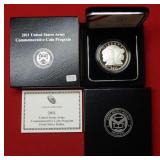 2011 US Army Silver Proof Commemorative Dollar