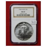 1986 Silver Eagle - NGC MS69  - First Year