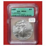 1999 Silver Eagle ICG MS69