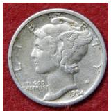 1934 D Mercury Silver Dime